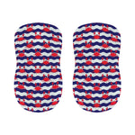 Blue And White Wave Crab Pattern Print Bar Stool Covers