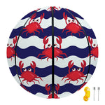 Blue And White Wave Crab Pattern Print Basketball