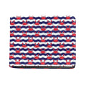 Blue And White Wave Crab Pattern Print Bifold Wallet