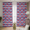 Blue And White Wave Crab Pattern Print Dimout Pencil Pleat Curtains