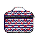 Blue And White Wave Crab Pattern Print Briefcase Bible Bag