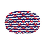 Blue And White Wave Crab Pattern Print Car Side Mirror Covers