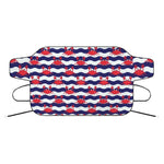 Blue And White Wave Crab Pattern Print Car Windshield Snow Cover