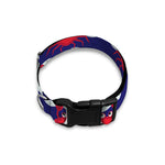 Blue And White Wave Crab Pattern Print Dog Collar