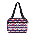 Blue And White Wave Crab Pattern Print Double Strap Bible Bag