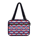 Blue And White Wave Crab Pattern Print Double Strap Bible Bag