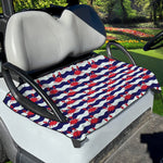 Blue And White Wave Crab Pattern Print Golf Cart Seat Cover