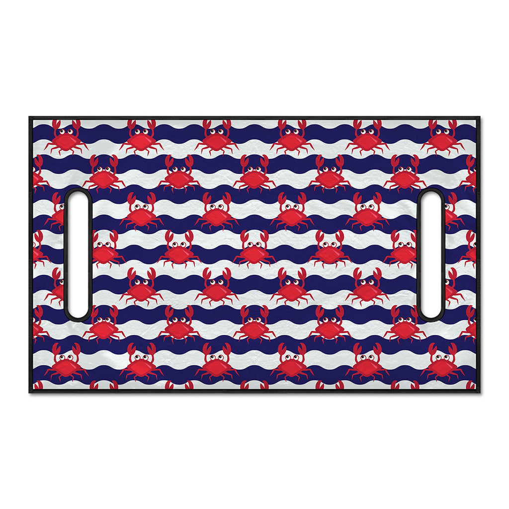 Blue And White Wave Crab Pattern Print Golf Cart Seat Cover