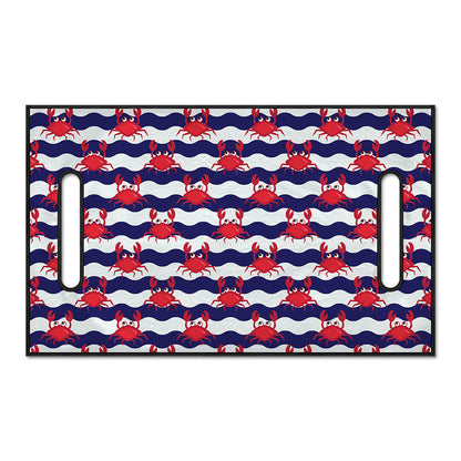 Blue And White Wave Crab Pattern Print Golf Cart Seat Cover