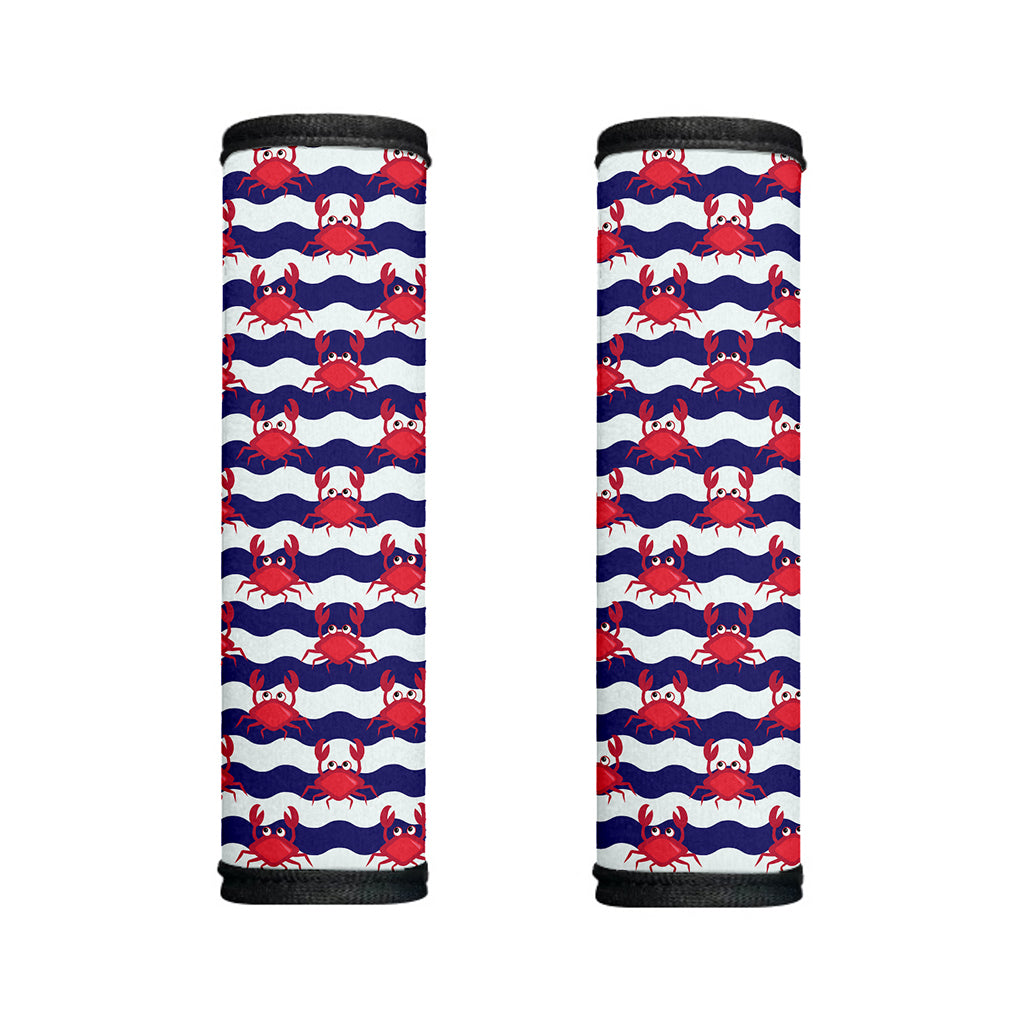 Blue And White Wave Crab Pattern Print Handle Covers