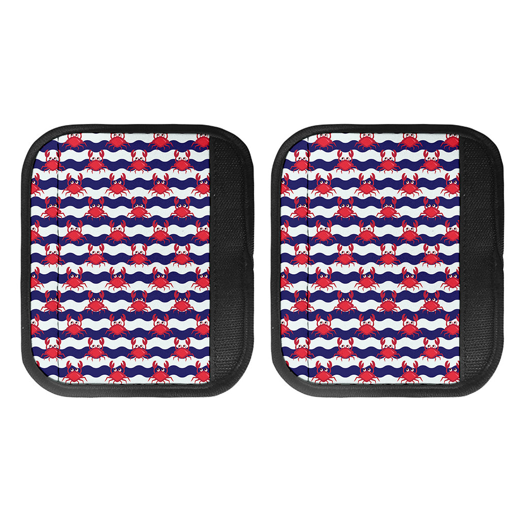Blue And White Wave Crab Pattern Print Handle Covers