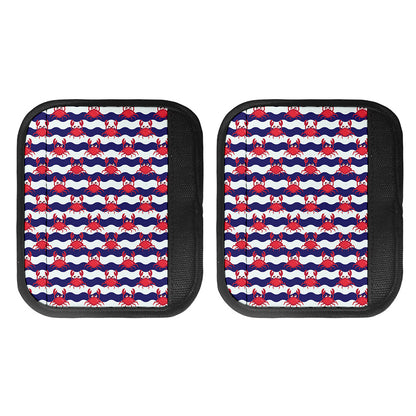 Blue And White Wave Crab Pattern Print Handle Covers