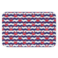 Blue And White Wave Crab Pattern Print Indoor Door Mat