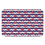 Blue And White Wave Crab Pattern Print Indoor Door Mat
