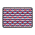 Blue And White Wave Crab Pattern Print Kitchen Mat