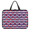 Blue And White Wave Crab Pattern Print Laptop Sleeve With Handle