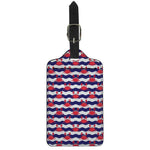 Blue And White Wave Crab Pattern Print Luggage Tag