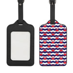Blue And White Wave Crab Pattern Print Luggage Tag