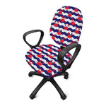 Blue And White Wave Crab Pattern Print Office Chair Cover