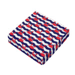 Blue And White Wave Crab Pattern Print Outdoor Seat Cushion Cover