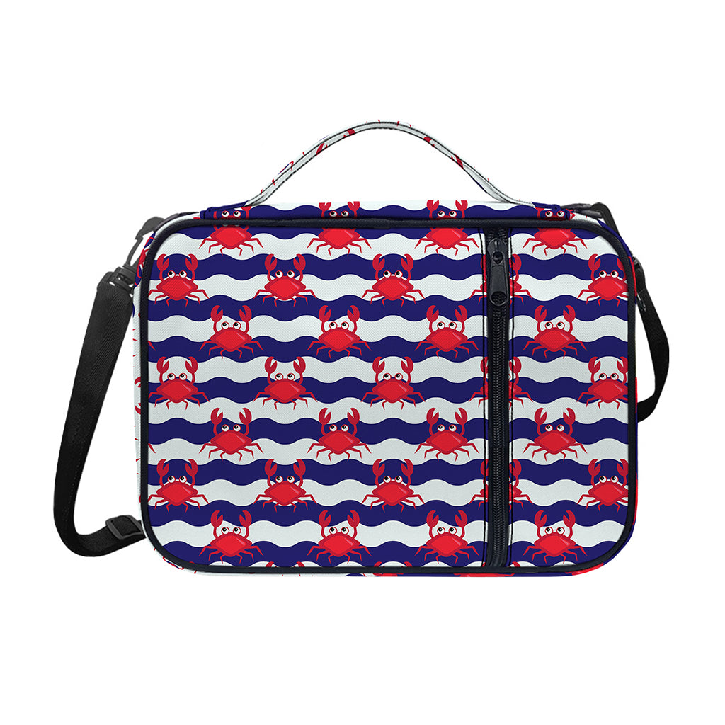 Blue And White Wave Crab Pattern Print Shoulder Strap Bible Bag
