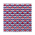 Blue And White Wave Crab Pattern Print Silk Bandana
