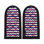 Blue And White Wave Crab Pattern Print Skillet Handle Cover