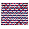 Blue And White Wave Crab Pattern Print Tapestry