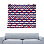 Blue And White Wave Crab Pattern Print Tapestry