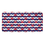 Blue And White Wave Crab Pattern Print Towel