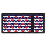 Blue And White Wave Crab Pattern Print Trifold Wallet