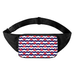 Blue And White Wave Crab Pattern Print Waist Bag