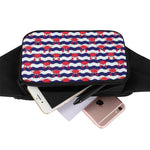 Blue And White Wave Crab Pattern Print Waist Bag
