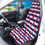 Blue And White Wave Crab Pattern Print Waterproof Car Seat Cover