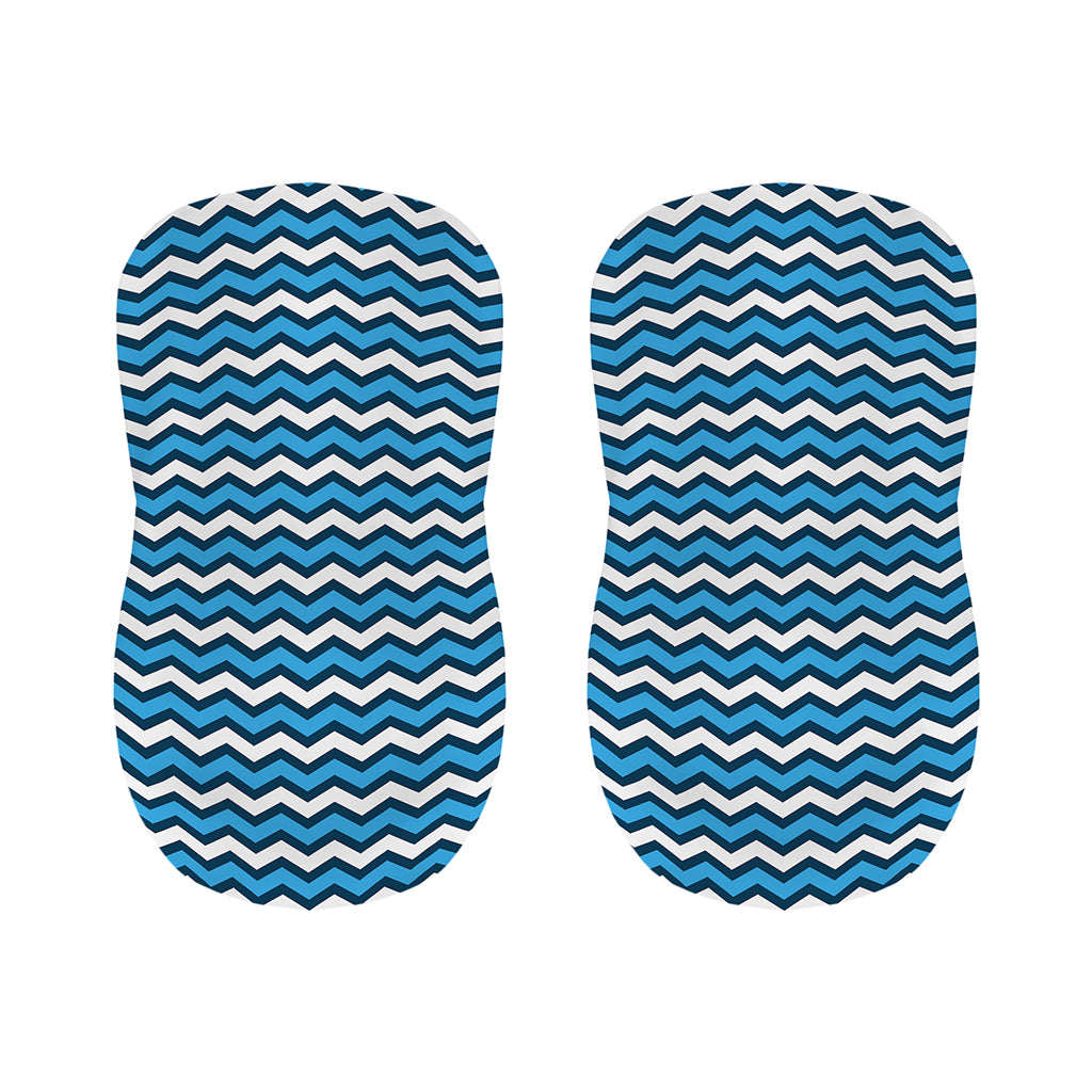 Blue And White Zigzag Pattern Print Bar Stool Covers
