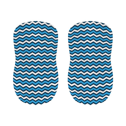 Blue And White Zigzag Pattern Print Bar Stool Covers
