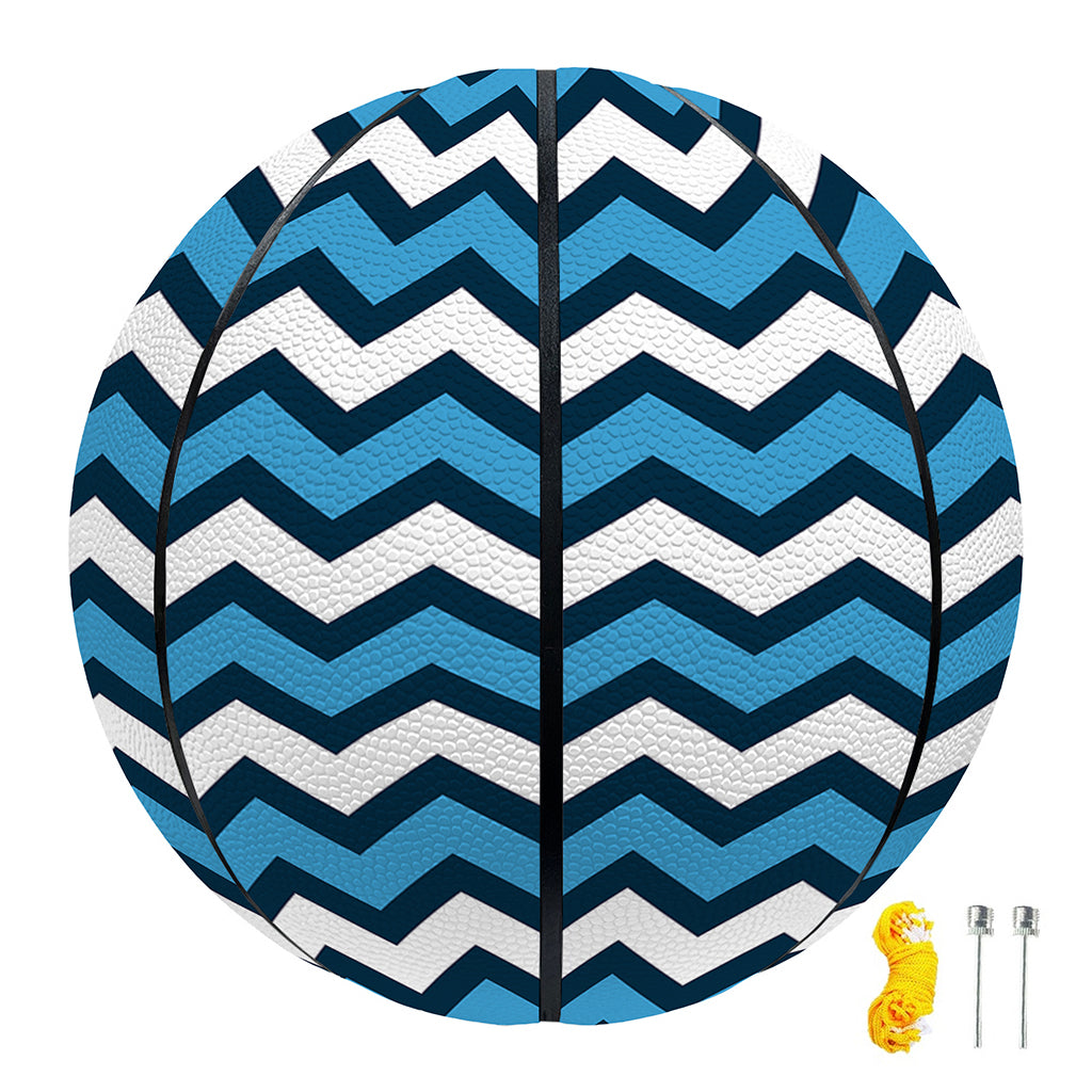 Blue And White Zigzag Pattern Print Basketball