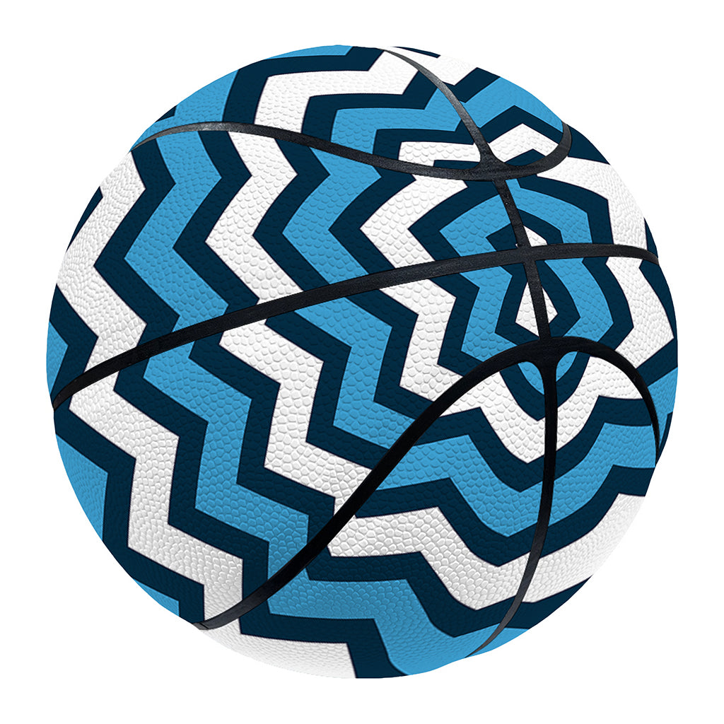 Blue And White Zigzag Pattern Print Basketball