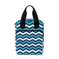 Blue And White Zigzag Pattern Print Bible Tote Bag