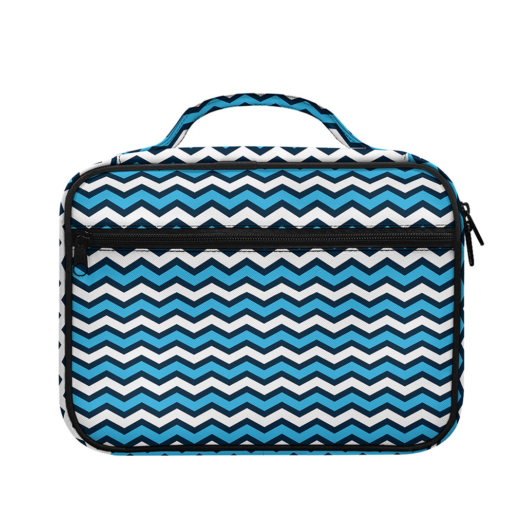 Blue And White Zigzag Pattern Print Briefcase Bible Bag