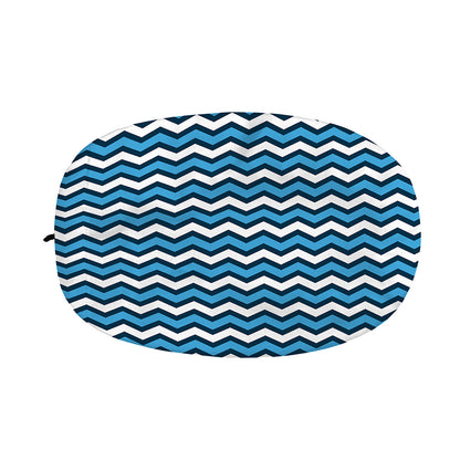 Blue And White Zigzag Pattern Print Car Side Mirror Covers
