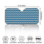 Blue And White Zigzag Pattern Print Car Windshield Sun Shade