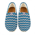 Blue And White Zigzag Pattern Print Casual Shoes