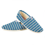 Blue And White Zigzag Pattern Print Casual Shoes