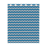 Blue And White Zigzag Pattern Print Curtain