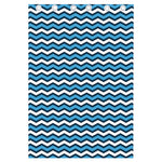Blue And White Zigzag Pattern Print Curtain