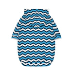 Blue And White Zigzag Pattern Print Dog Zip Up Hoodie