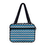 Blue And White Zigzag Pattern Print Double Strap Bible Bag