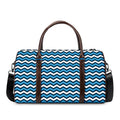 Blue And White Zigzag Pattern Print Duffel Bag