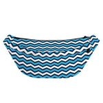 Blue And White Zigzag Pattern Print Fanny Pack